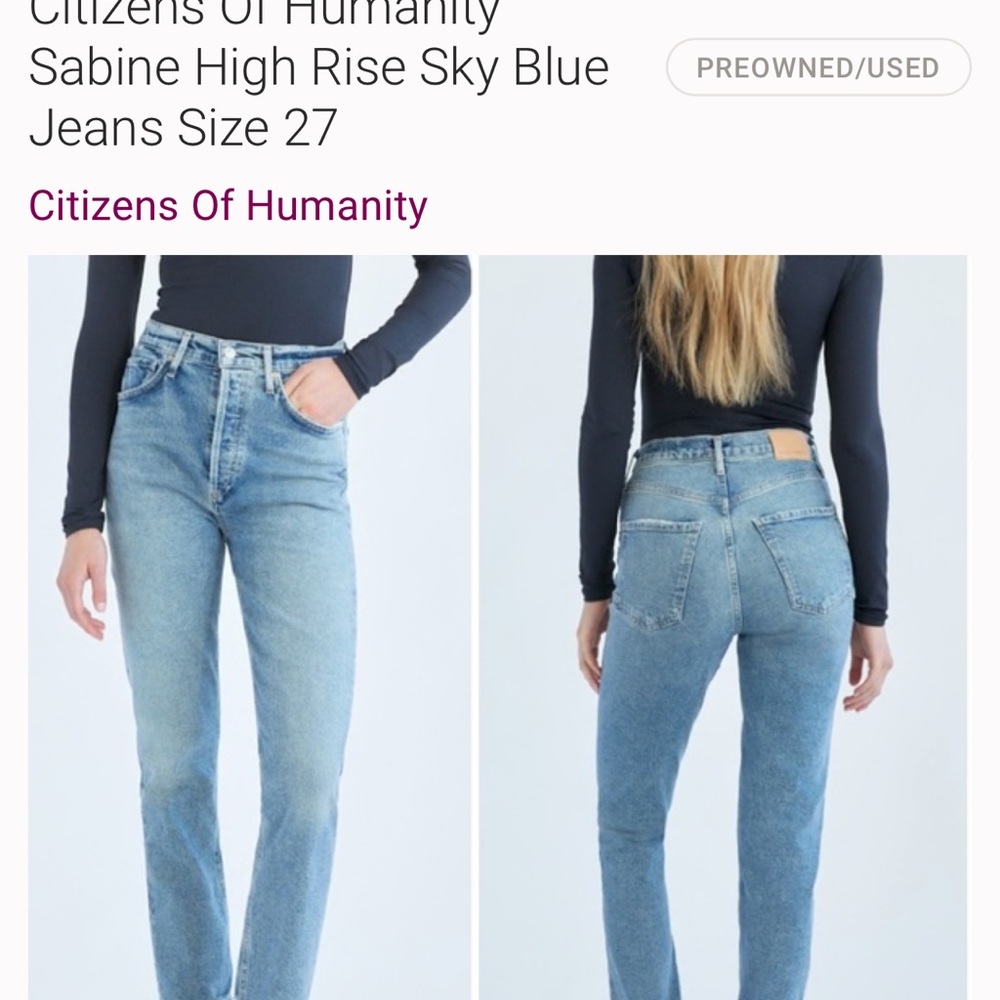 Citizens of Humanity Women's High Rise Light Blue Jeans